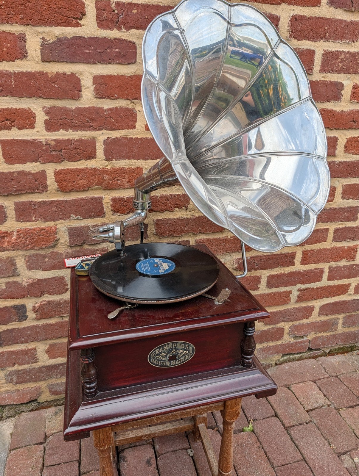 Gramophone sound master met 17 platen, Antiek en Kunst, Ophalen