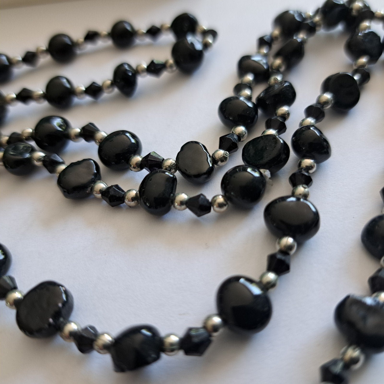 Parelketting zwart zoetwater parels, Sieraden, Tassen en Uiterlijk, Kettingen, Verzenden, Zo goed als nieuw, Zwart, Steen of Mineraal