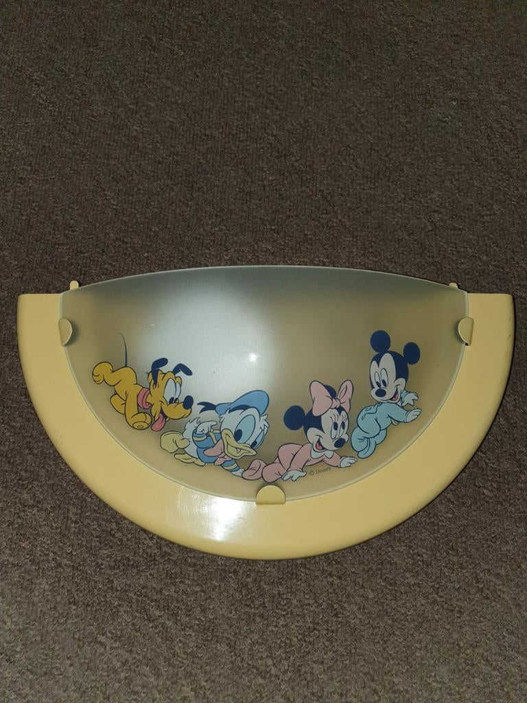 Wandlamp met Disney figuren, Ophalen of Verzenden, Gebruikt, Glas, Kinder slaapkamer