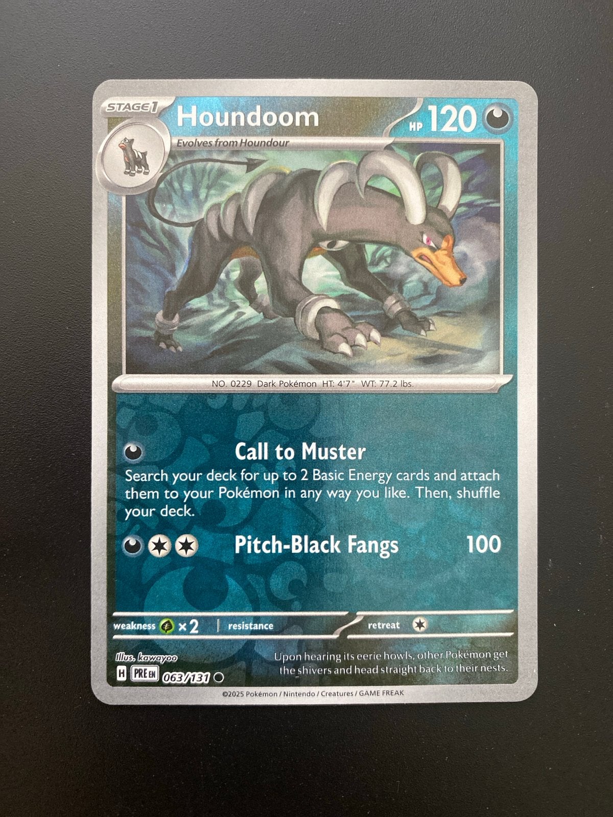 Houndoom 063/131 Reverse Holo Prismatic Evolutions, Hobby en Vrije tijd, Verzamelkaartspellen | Pokémon, Ophalen of Verzenden