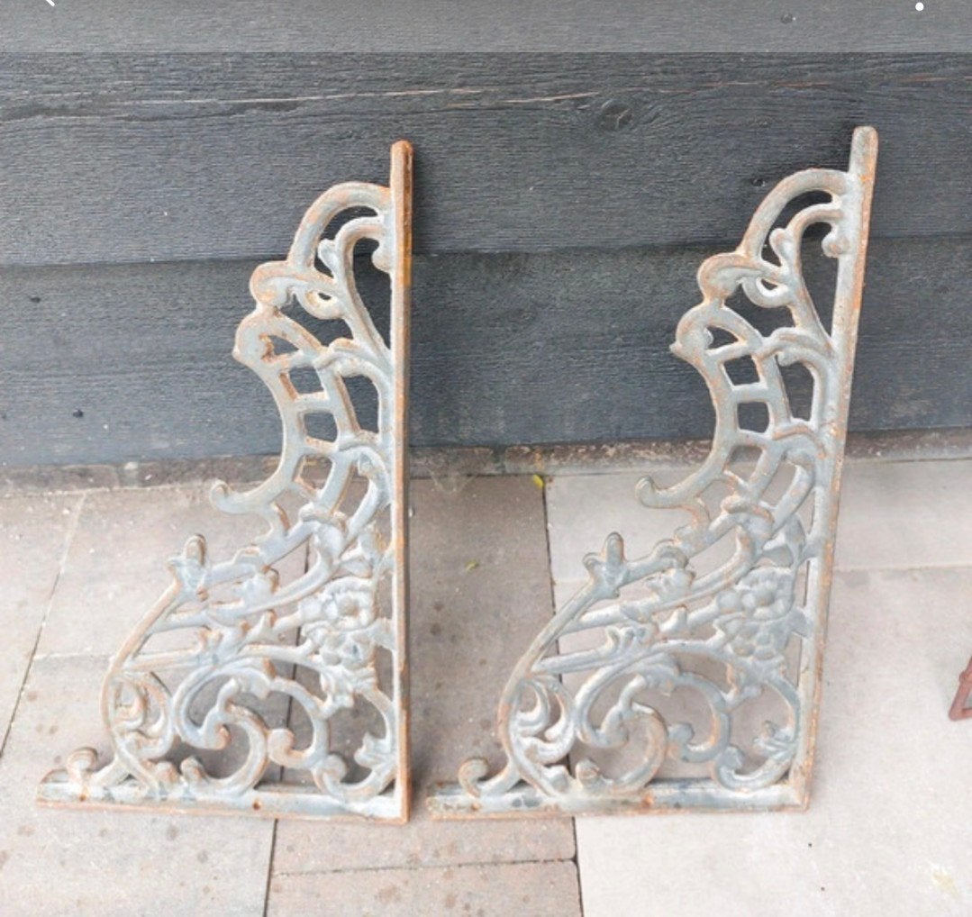 Decoratieve gietijzeren plankdragers (set van 2), Ophalen