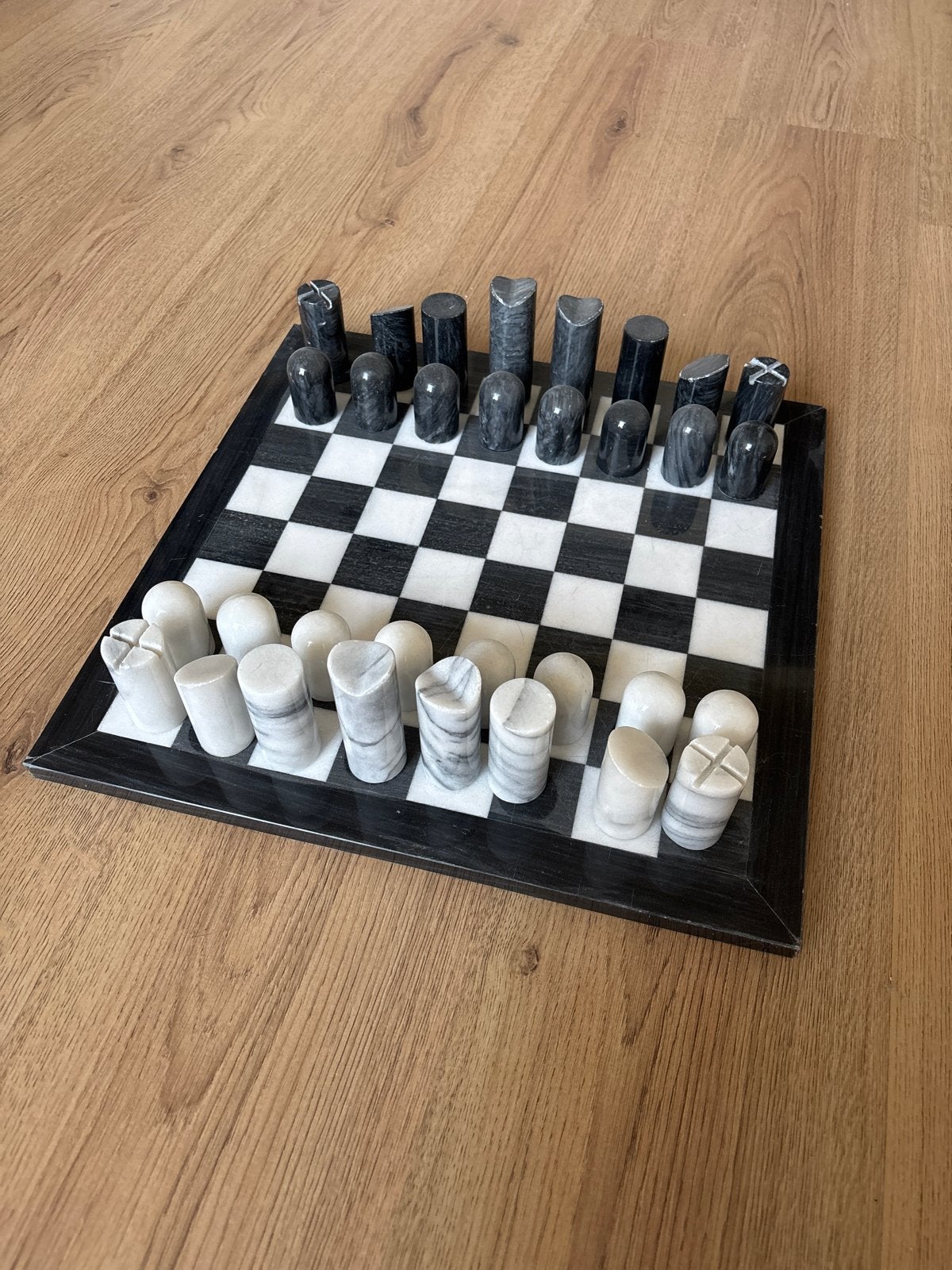 Vintage Marmeren Schaakspel, Ophalen, Gebruikt, Schaken