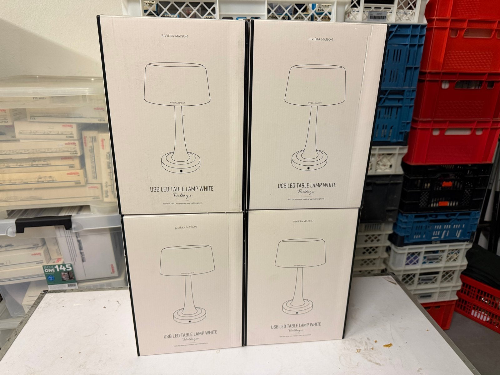 4x Riviera Maison USB LED Tafellamp Bellagio Wit Nieuw, LED verlichting, Riviera Maison, Nieuw, Wit