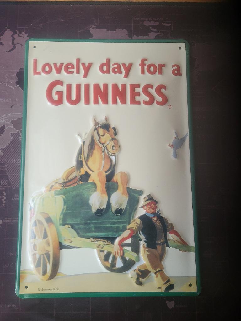 GUINNESS BIER -322-  " WERKSFEER ", Ophalen, Nieuw, Reclamebord, Plaat of Schild, Overige merken
