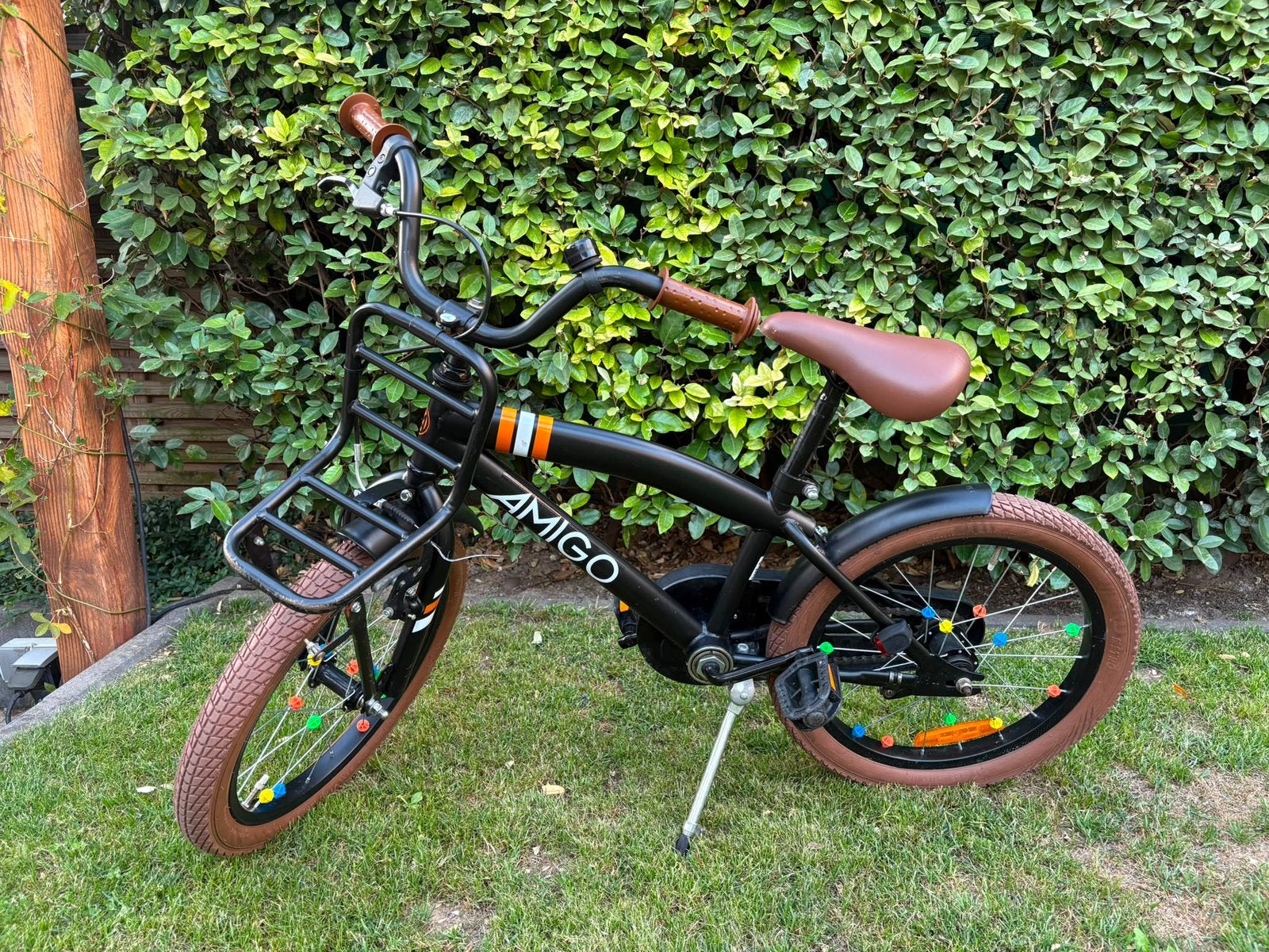 AMIGO 2Cool matzwarte kinderfiets - 18 inch met terugtraprem, Ophalen, Gebruikt