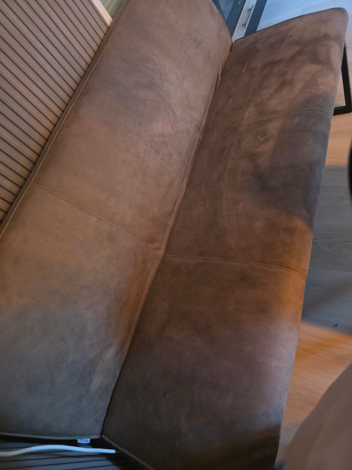 suède leer bank 155 cm, Minder dan 75 cm, 150 tot 200 cm, Tweepersoons, Leer