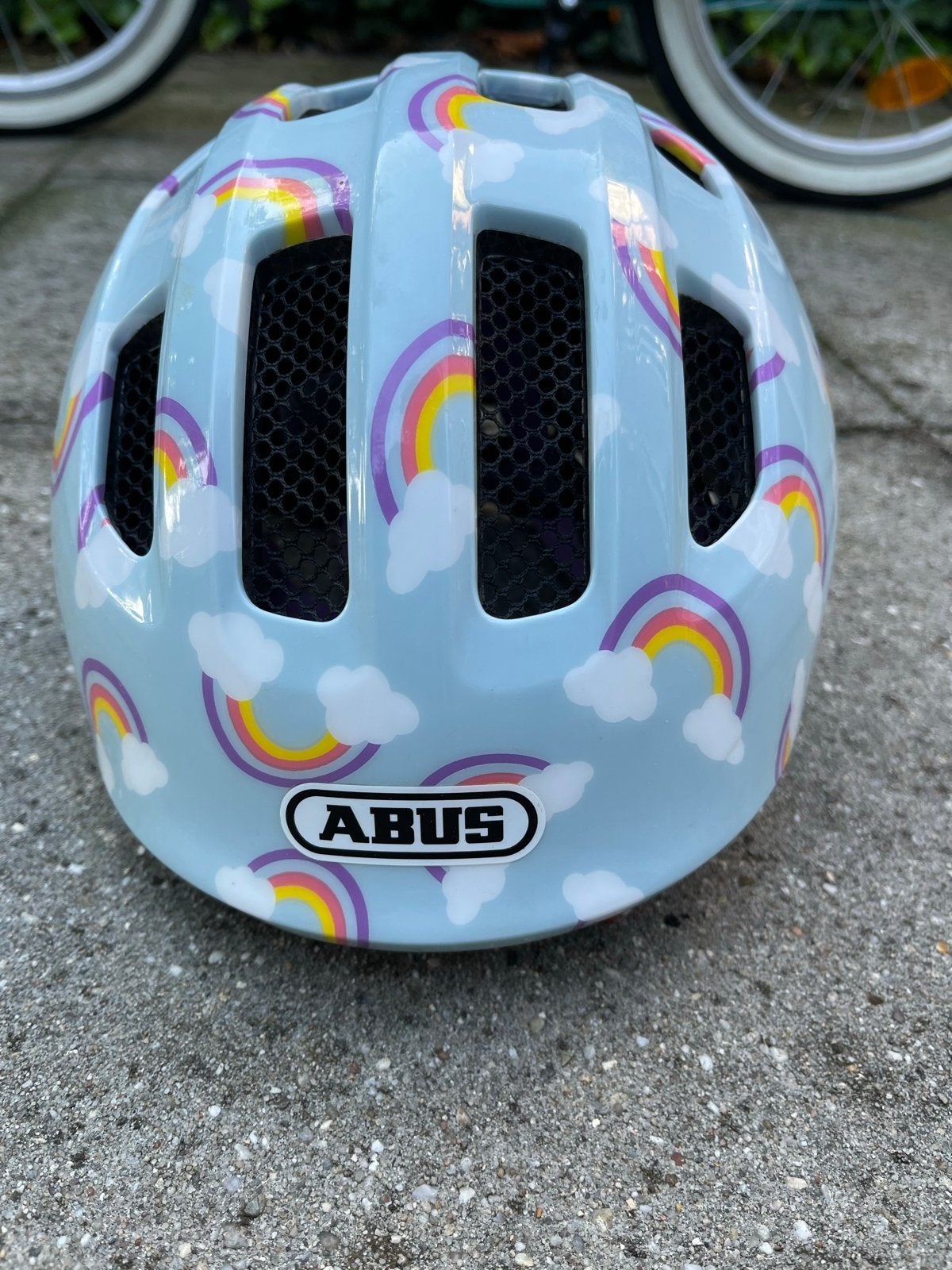 Abus Smiley 3.0 Kinder Fietshelm - Regenboog Design, Ophalen, Gebruikt, Overige maten, Jongen of Meisje