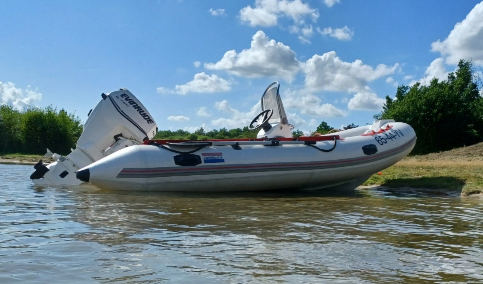 Stoere RIB 4.20 met Evinrude E-TEC 25 pk en Kalf trailer, Watersport en Boten, Rubberboten, Polyester/glasvezel, Gebruikt, Ophalen of Verzenden