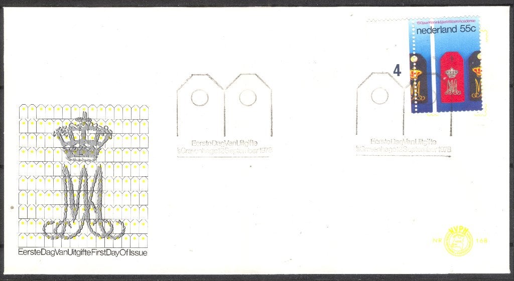 E168 - 150 jaar KMA 1978, Postzegels en Munten, Postzegels | Eerstedagenveloppen, Verzenden, Onbeschreven, Nederland
