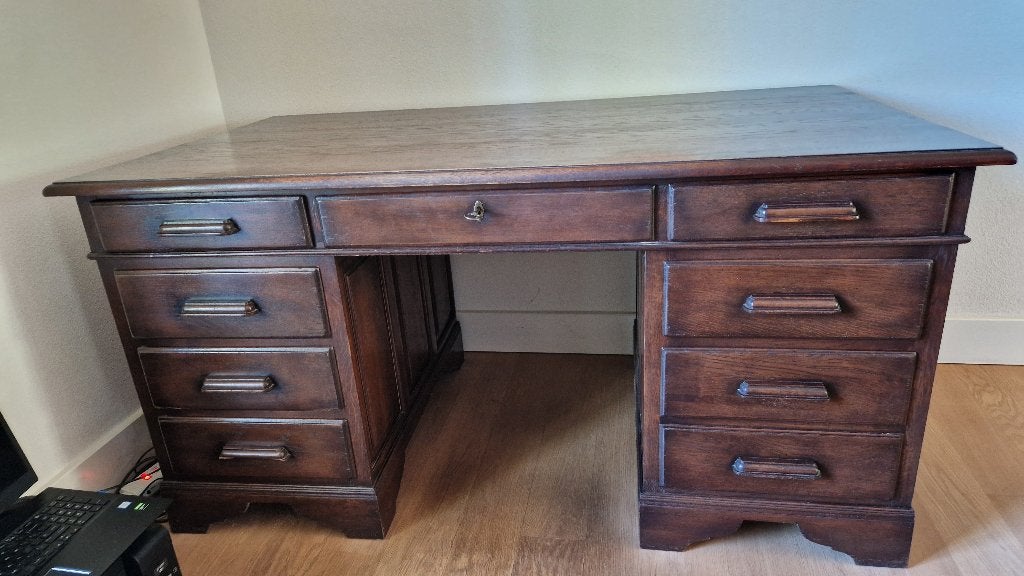 Mooi groot eiken antiek directie-/notaris bureau, Antiek en Kunst, Ophalen