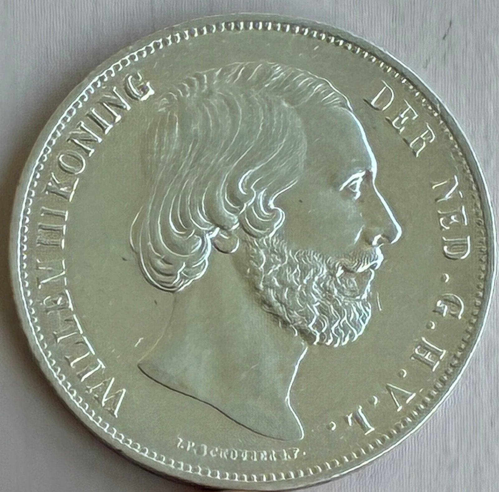 Rijksdaalder of 2,5 gulden 1861 Willem III in PR (Sch. 587a), Ophalen of Verzenden, Koning Willem III, 2½ gulden