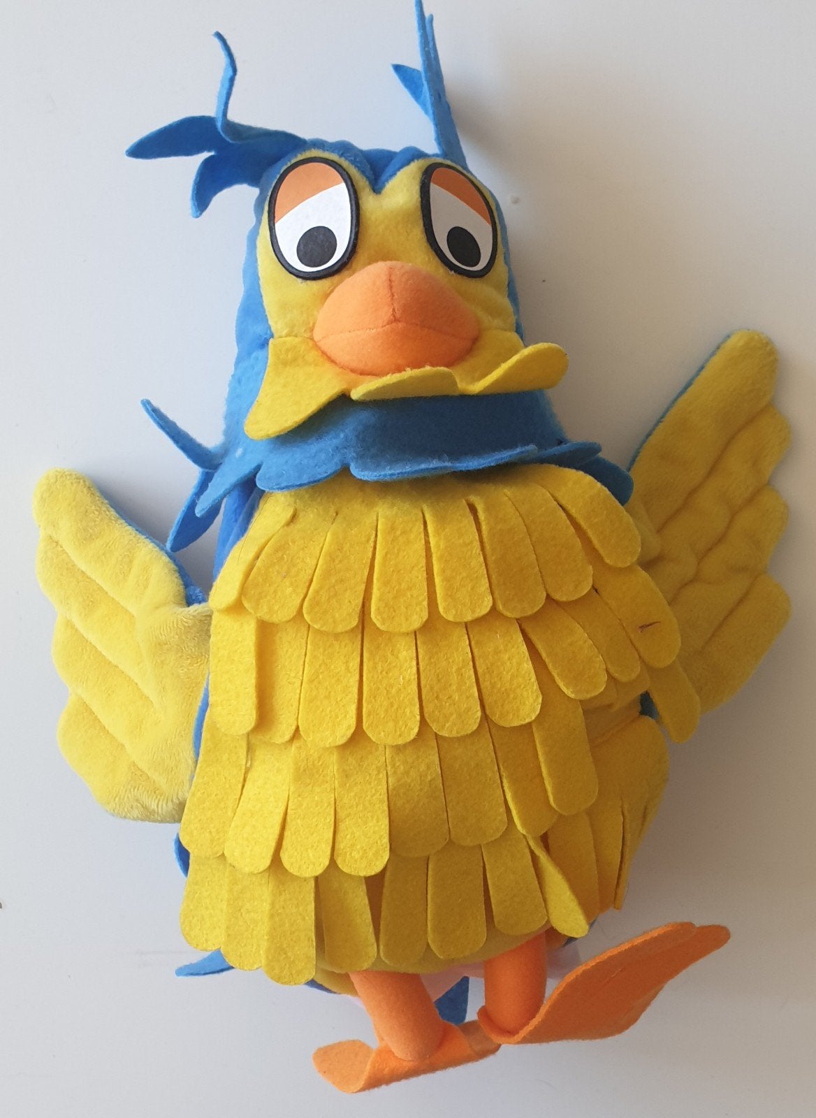 Leuke handpop papegaai - Blauw en geel, Ophalen, Gebruikt, Overige typen, Blauw
