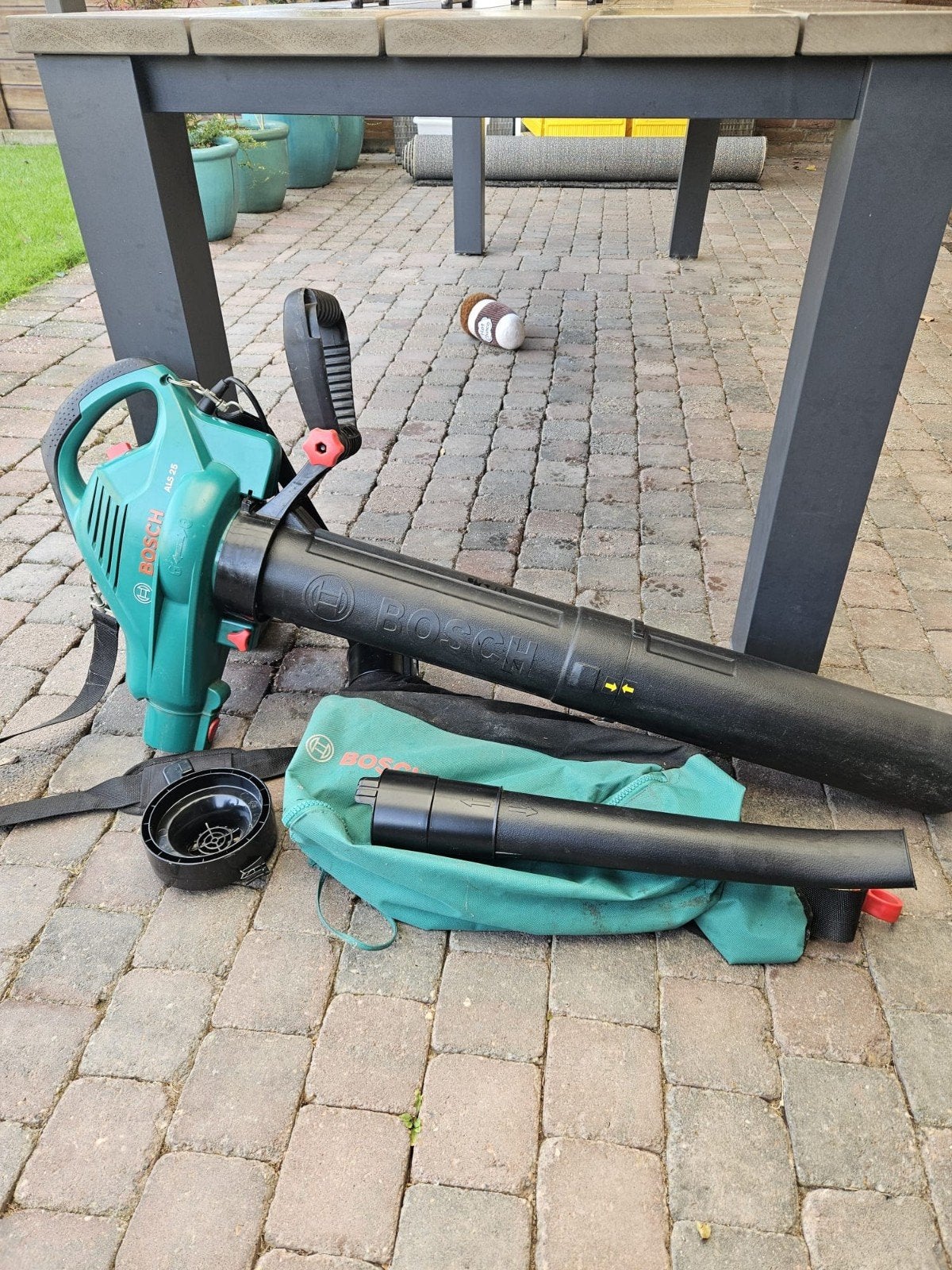 Bosch ALS 25 Bladblazer/Bladzuiger met Opvangzak, Ophalen, Met opvangzak, Handgedragen, Zo goed als nieuw