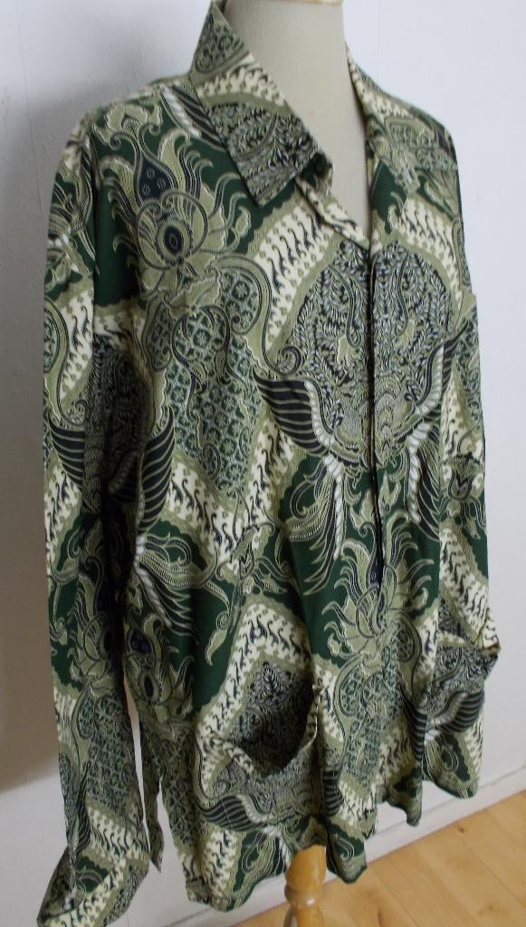 Mooie 100% katoenen batik print blouse uit Indonesie! XL, Verzenden, Zo goed als nieuw, Maat 46/48 (XL) of groter, Groen