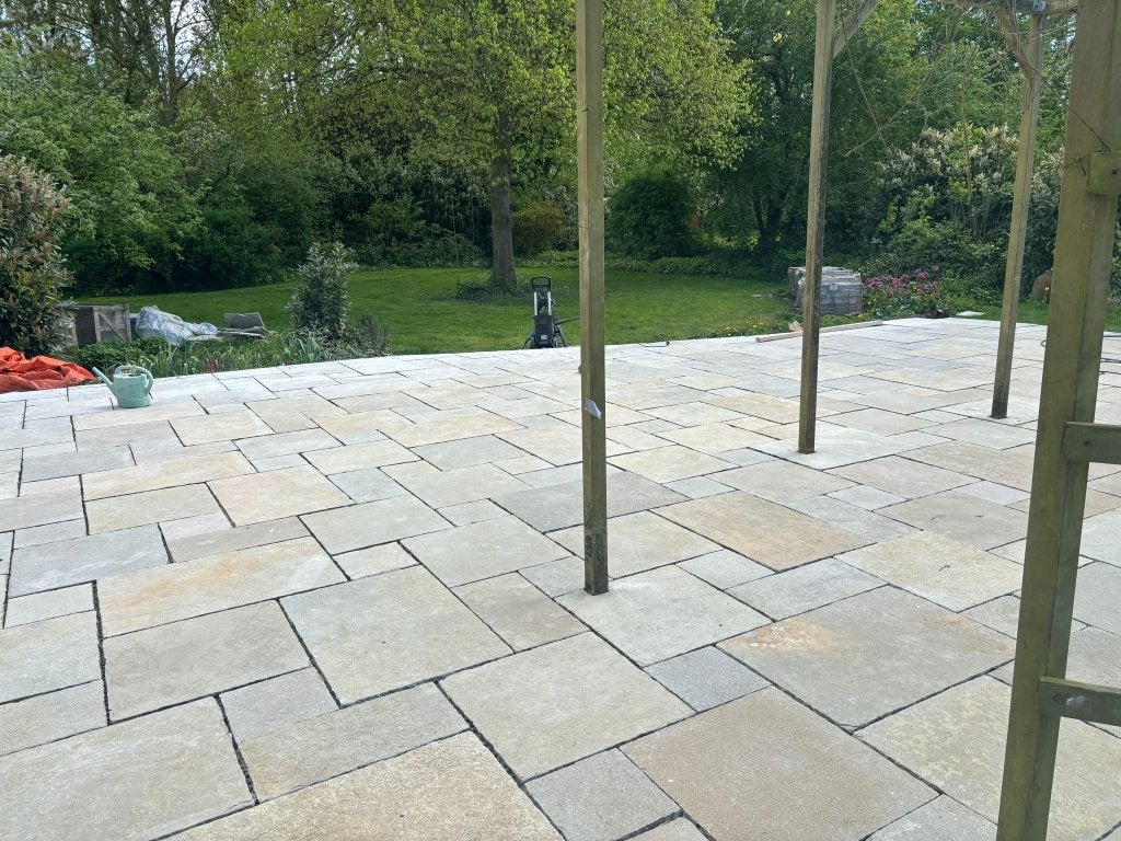 mediterraanse terrastegels Castle Stone Yellow wildverband, Ophalen of Verzenden, Nieuw, Natuursteen, Terrastegels