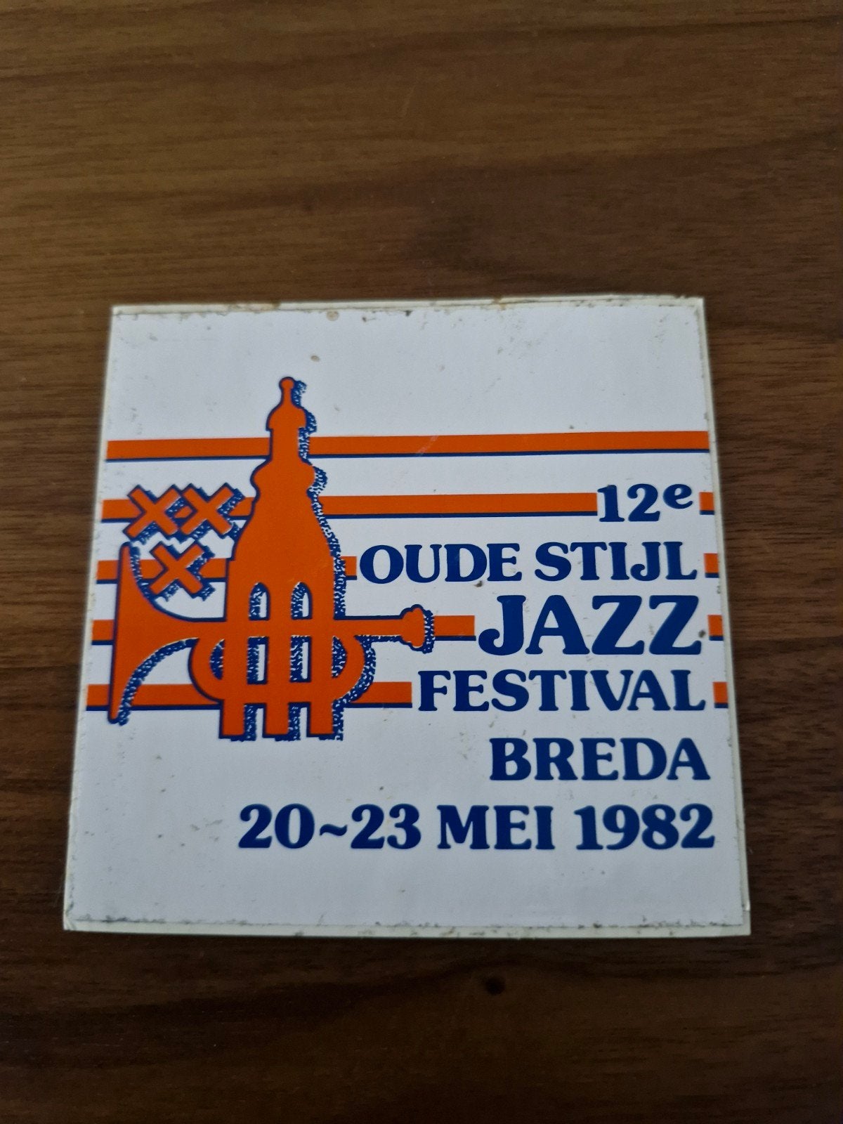 1447 Sticker 12e Oude Stijl Jazz Festival Breda 1982, Ophalen of Verzenden, Gebruikt, Overige typen