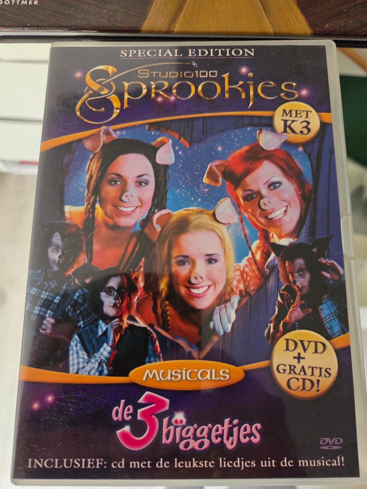 De 3 Biggetjes / Musicals dvd + cd / K3, Alle leeftijden, Ophalen of Verzenden, Zo goed als nieuw