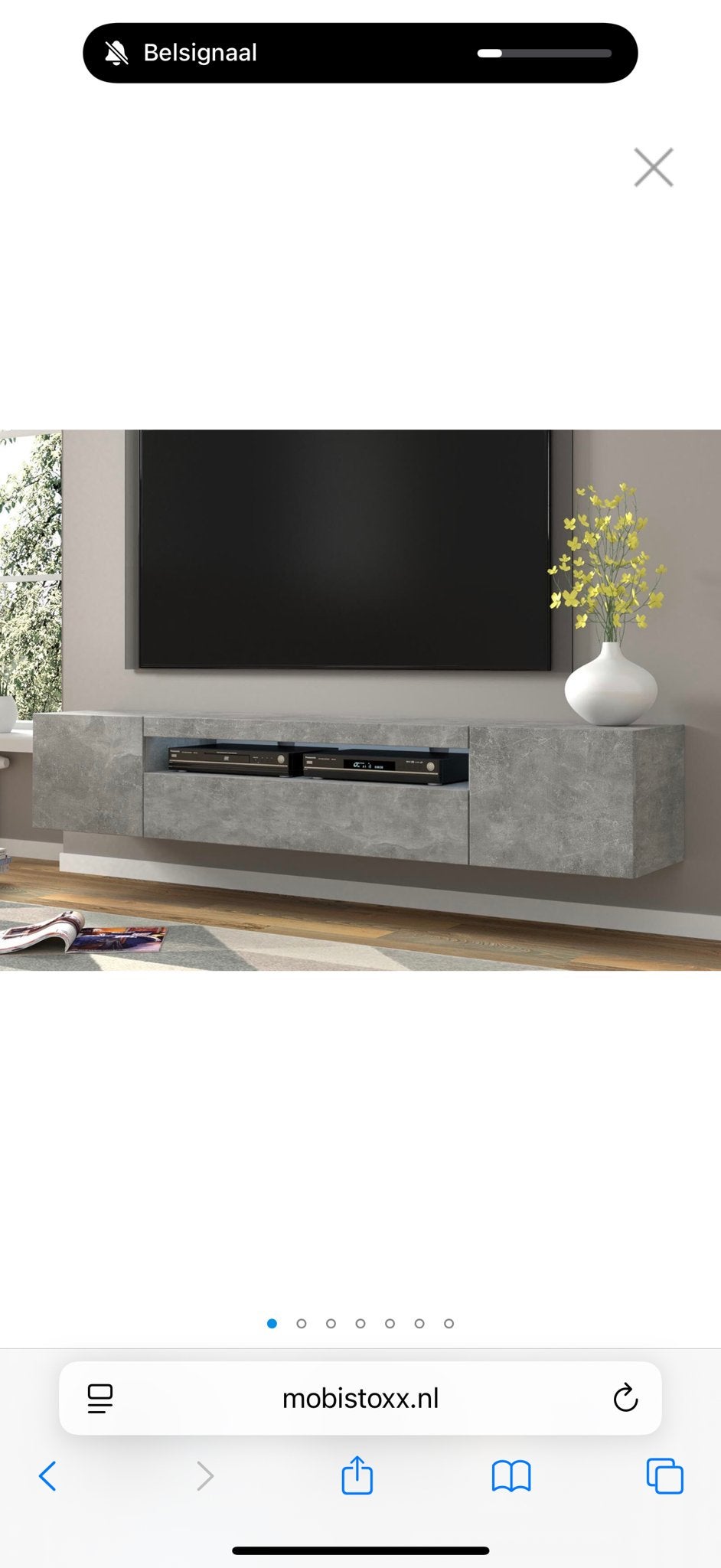 Modern TV-meubel betonlook - Zwevend of staand, Overige materialen, 150 tot 200 cm, Ophalen of Verzenden, Zo goed als nieuw