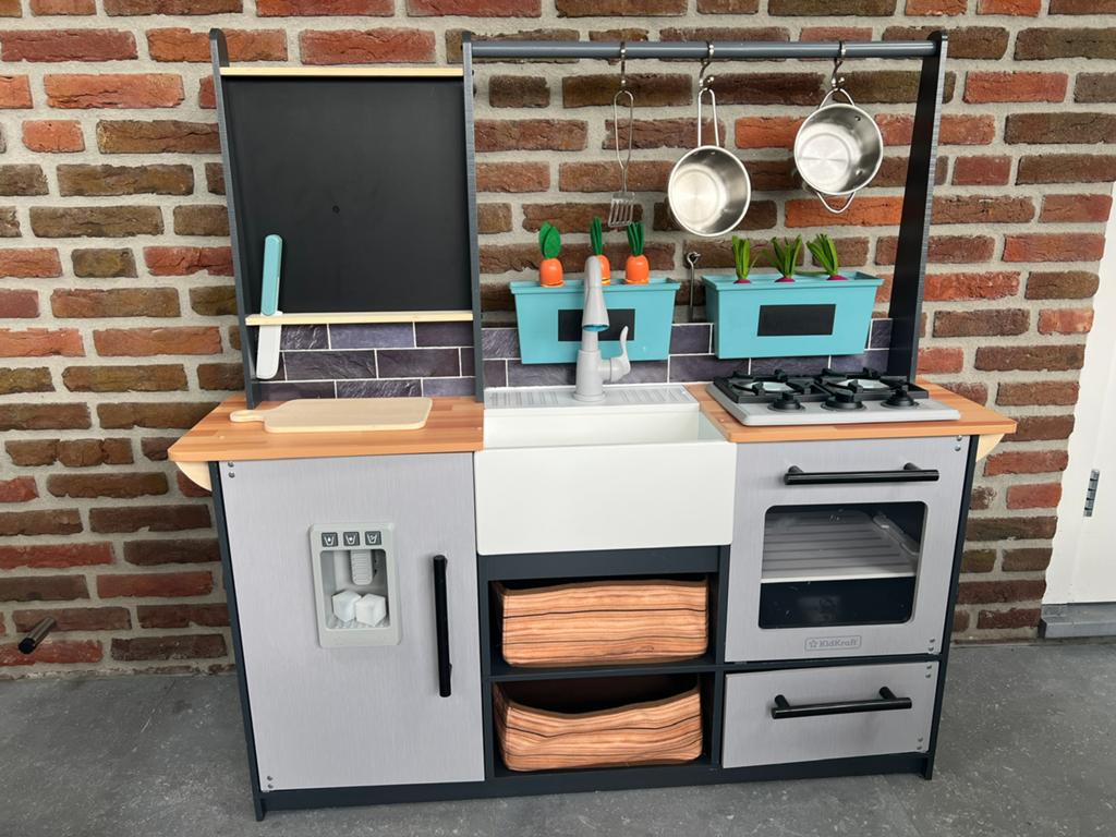 Houten Kidkraft farm to table keuken incl. accessoires, Kinderen en Baby's, Speelgoed | Speelkeukens, Zo goed als nieuw, Ophalen