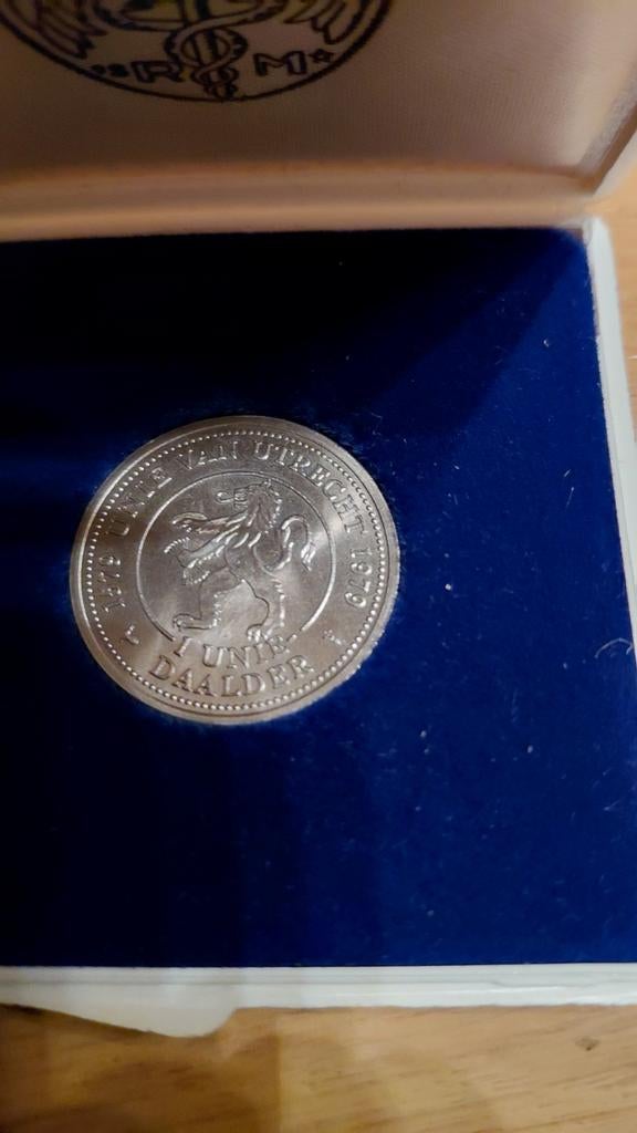 Unie van Utrecht Daalder 1979 -  Herdenkingsmunt, Postzegels en Munten, Munten | Nederland, Koningin Juliana, Geboorte of Huwelijk