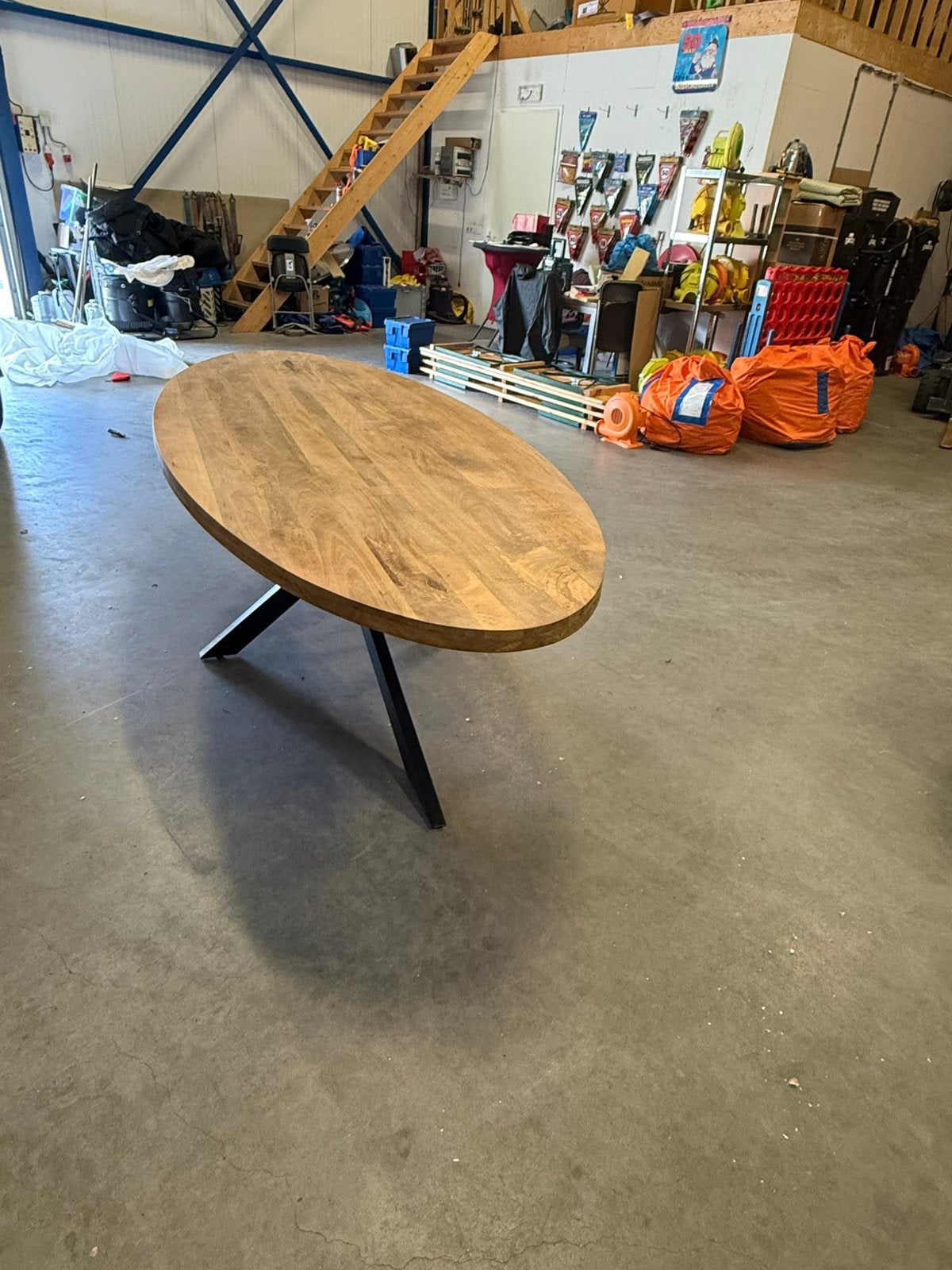 Ovale mango eettafel in alle afmetingen uit voorraad, Ophalen, 100 tot 150 cm, Ovaal, Nieuw