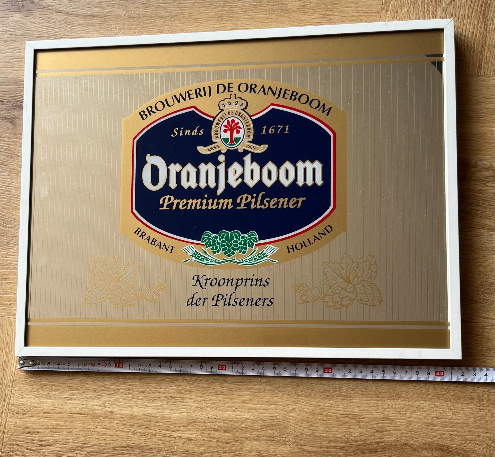 Vintage Oranjeboom Premium Pilsener spiegel, Verzamelen, Merken en Reclamevoorwerpen, Ophalen of Verzenden, Gebruikt, Reclamebord