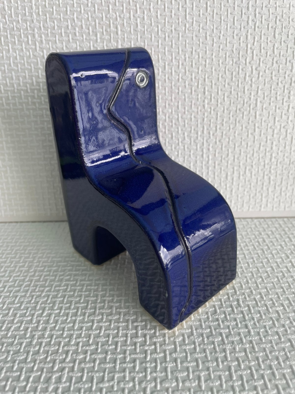 Origineel Jan Snoeck Keramisch Object Blauw Stoeltje (2005), Ophalen, Object, Gesigneerd, Steen/keramiek