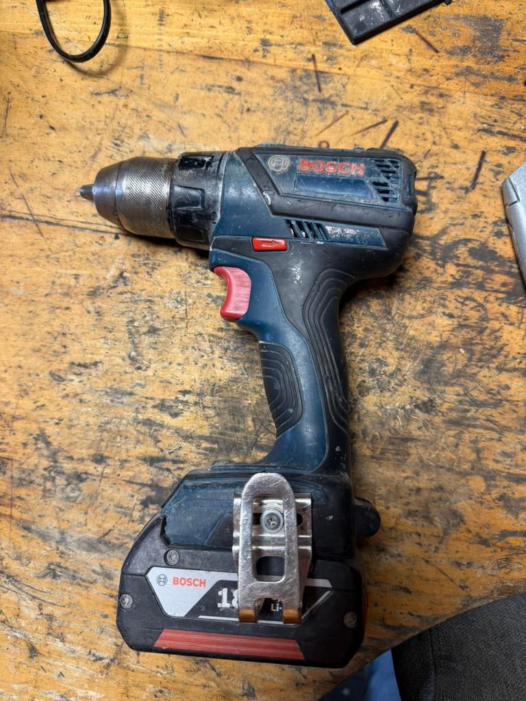 Boormachine bosch blauw professional. Gsr 18 V-EC, Doe-het-zelf en Verbouw, Gereedschap | Boormachines, Ophalen of Verzenden, Zo goed als nieuw