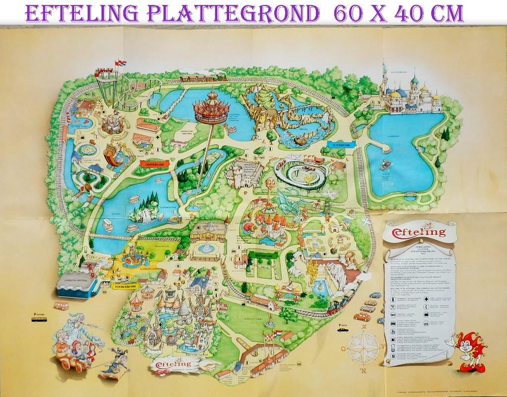 Plattegrond Efteling 1990, Verzamelen, Efteling, Ophalen of Verzenden, Gebruikt, Overige typen