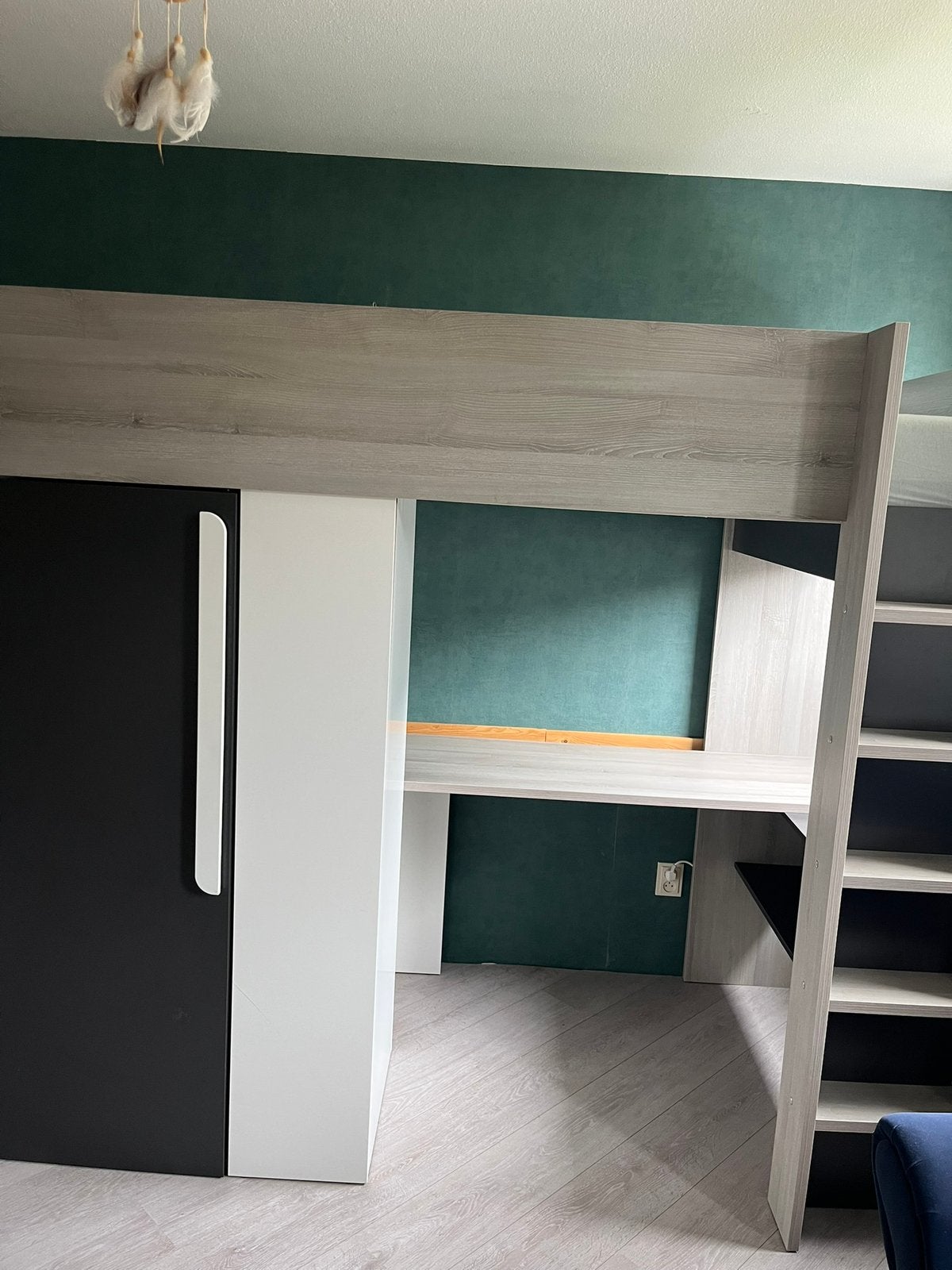 Hoogslaper met bureau en inloopkast merk Beau, Ophalen, Gebruikt, Hoogslaper