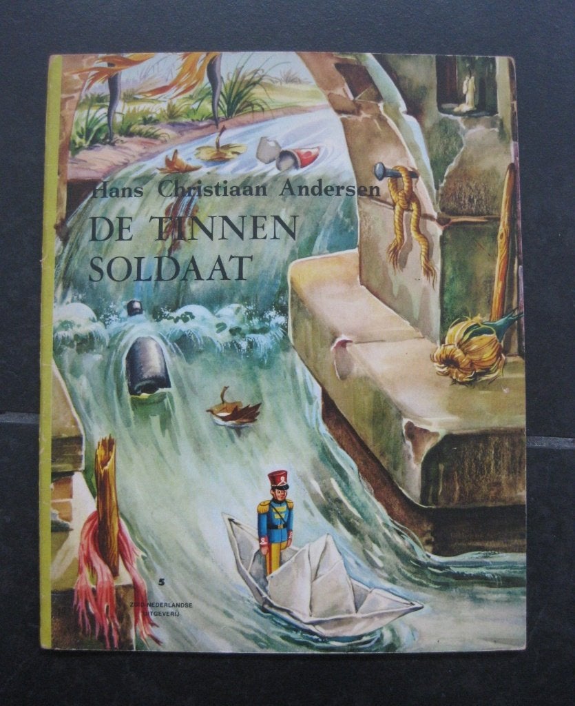 De tinnen soldaat, oud boekje prentenboek, H.c. Andersen, Ophalen of Verzenden, Gelezen, Hans Christian Andersen, Fictie algemeen