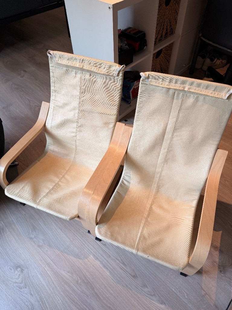 IKEA Poang kinderfauteuil set van 2 zonder hoezen, Ophalen, Gebruikt, Overige typen