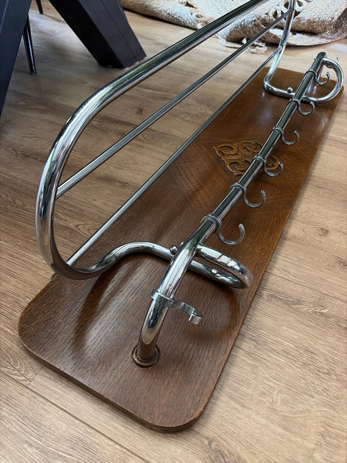 Vintage Antieke Wandkapstok met hoedenplank - 100 cm breed, Gebruikt, Minder dan 100 cm, Hout, Ophalen