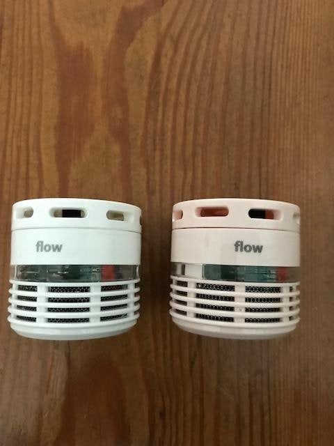 NIEUW! Rookmelder Flow mini in wit & roze 85db incl batterij, Detector, Sensor of Melder, Nieuw, Ophalen of Verzenden, X