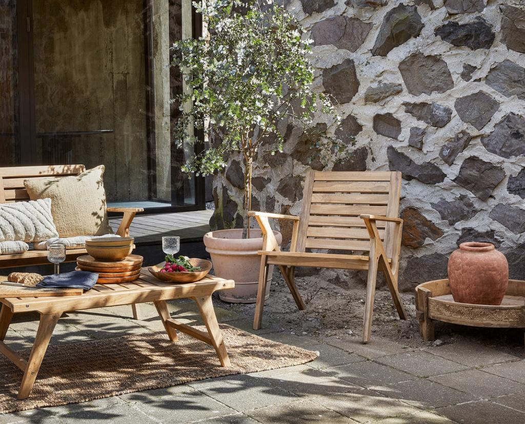 Raw Materials Tuinstoel Odin Teak | Van €299, nu, Raw Materials, Raw Materials, Teakhout, Nieuw