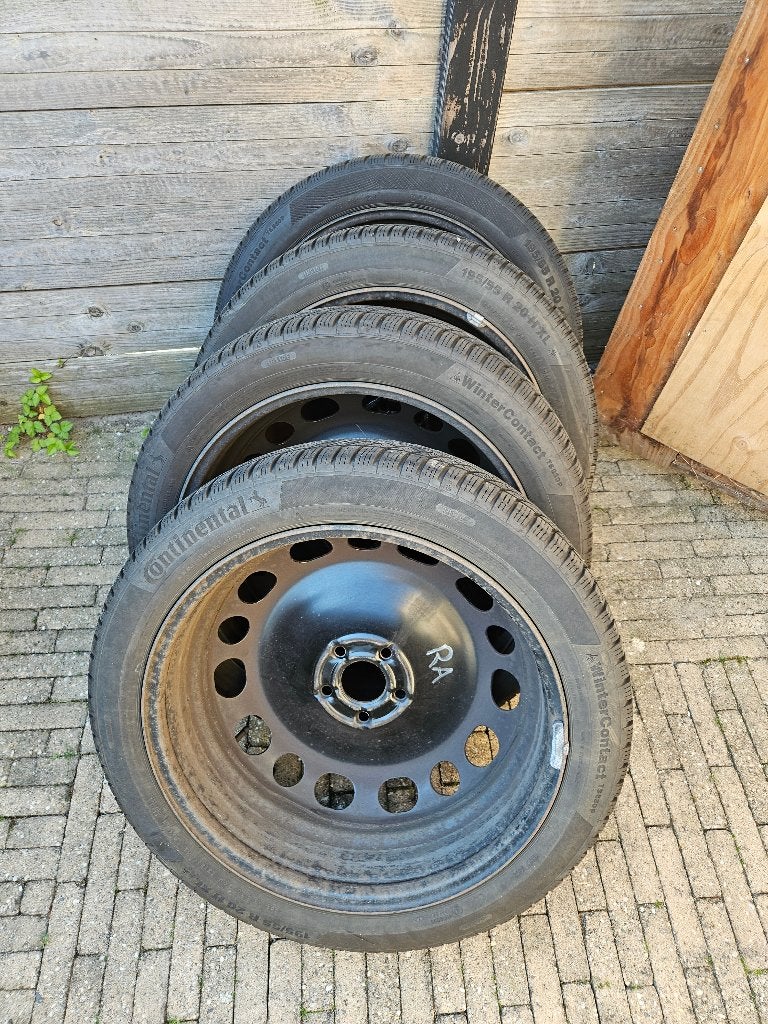 Continental Winterbanden 195/55 R20 met velg, Ophalen, Gebruikt, Banden en Velgen, Winterbanden