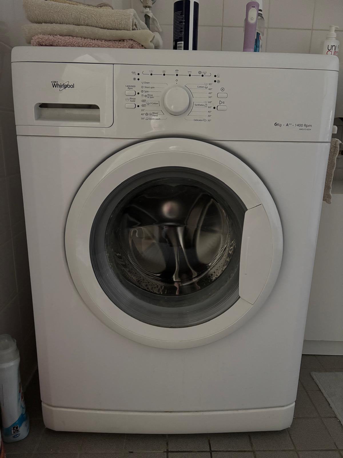 Whirlpool wasmachine, Ophalen, Gebruikt, 85 tot 90 cm, 1200 tot 1600 toeren