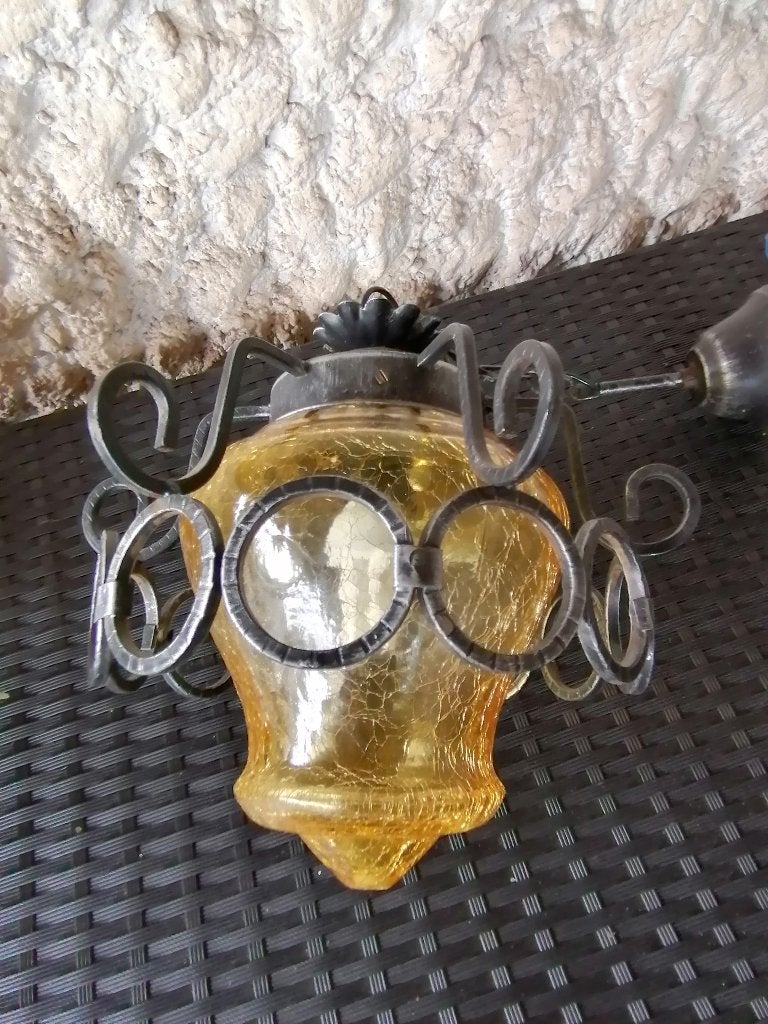 amsterdam school lamp ams, Ophalen of Verzenden, Gebruikt, Glas, Vintage