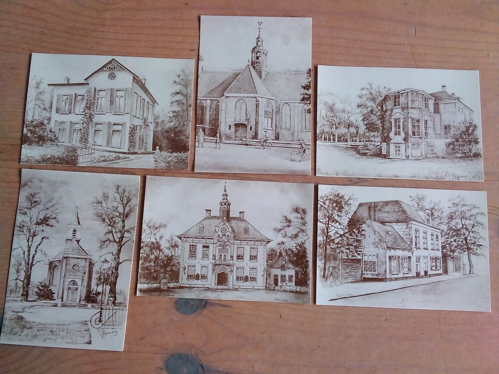 6 Ansichtkaarten Heemstede P. Kapsenberg, Verzenden, Noord-Holland