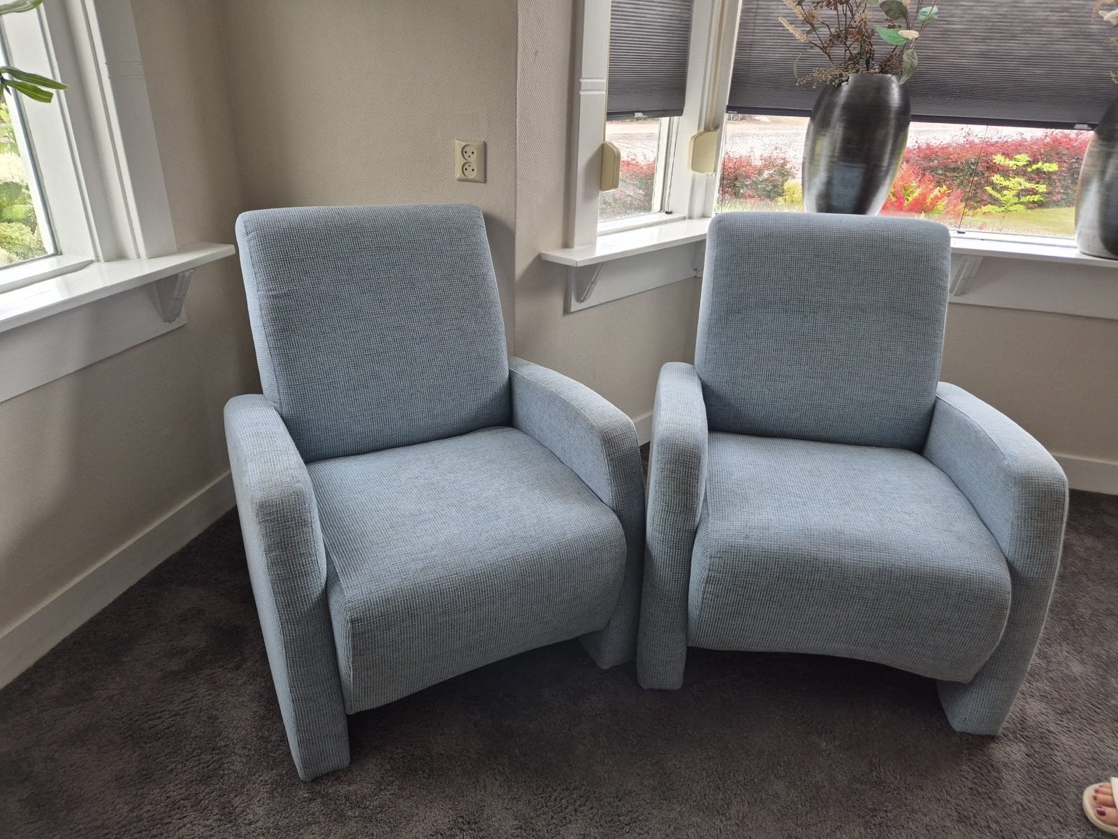 Twee comfortabele fauteuils - lichtblauw, Ophalen, Gebruikt, Twee, Blauw