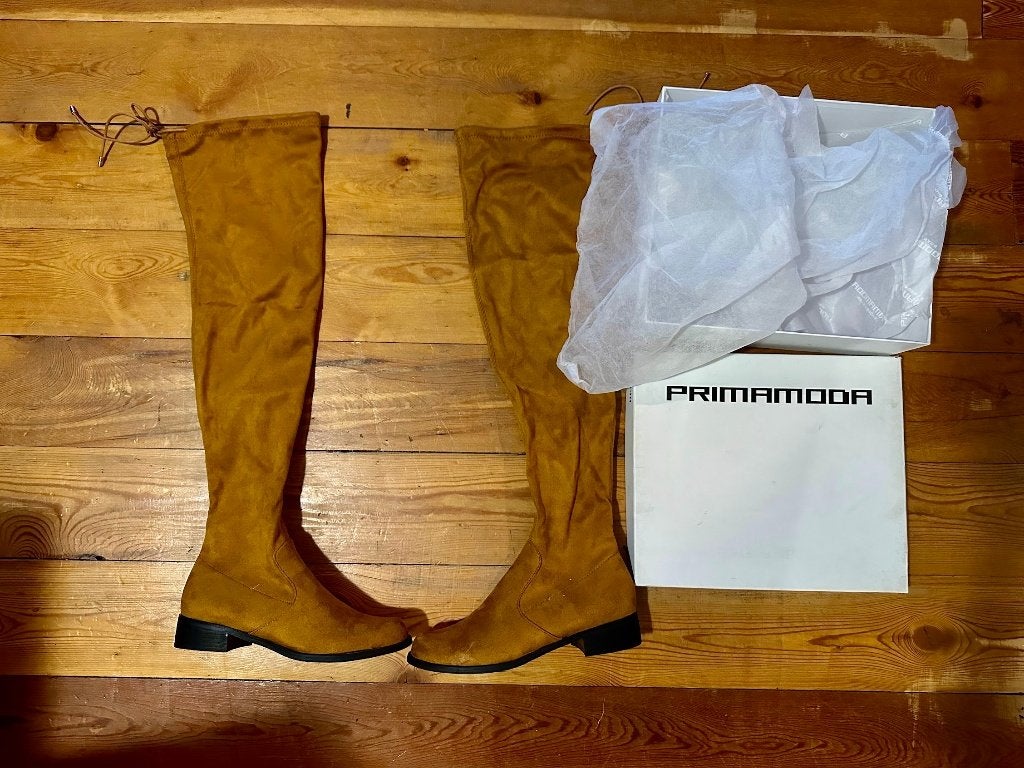 Nieuwe Prima Moda overknee laarzen / botforts (Maat 38), Ophalen, Hoge laarzen, Bruin, Zo goed als nieuw