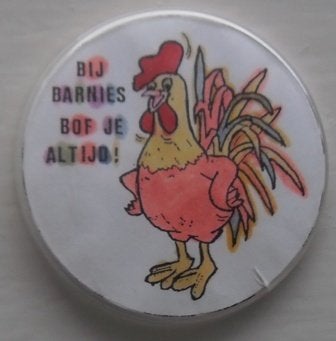 Buitton/speld - Bij Barnies bof je altijd, Ophalen of Verzenden, Zo goed als nieuw, Merk, Button