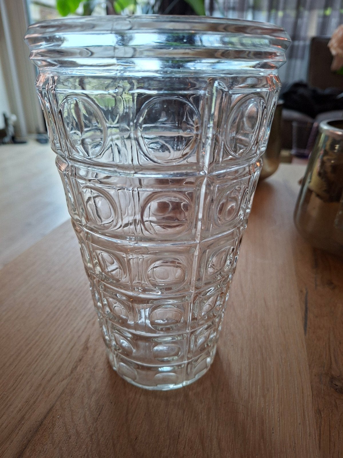Vintage transparante persglazen vaas, Ophalen of Verzenden