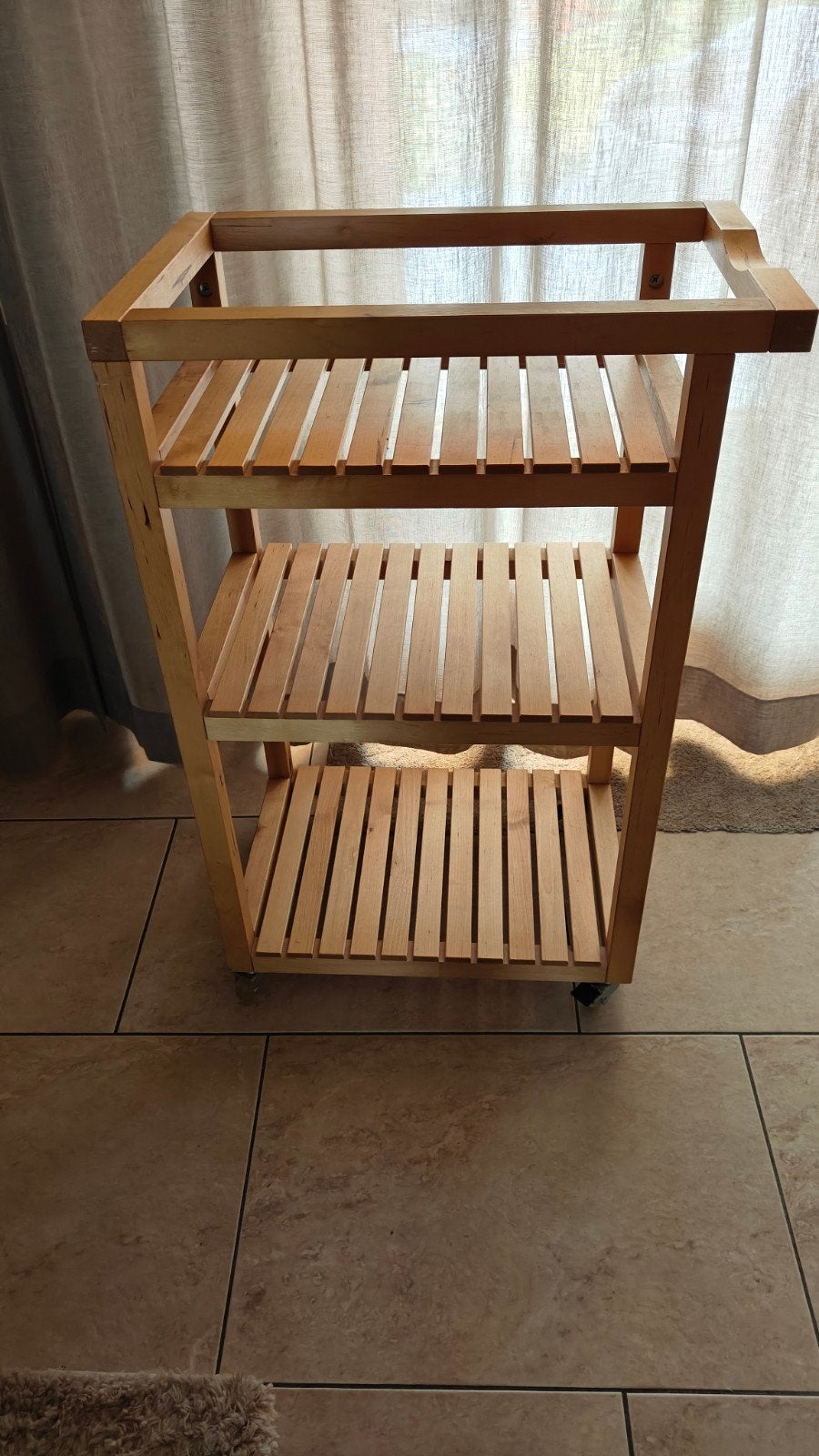 Houten serveerwagen Molger (ikea) incl 3 manden op wieltjes, Ophalen, Gebruikt