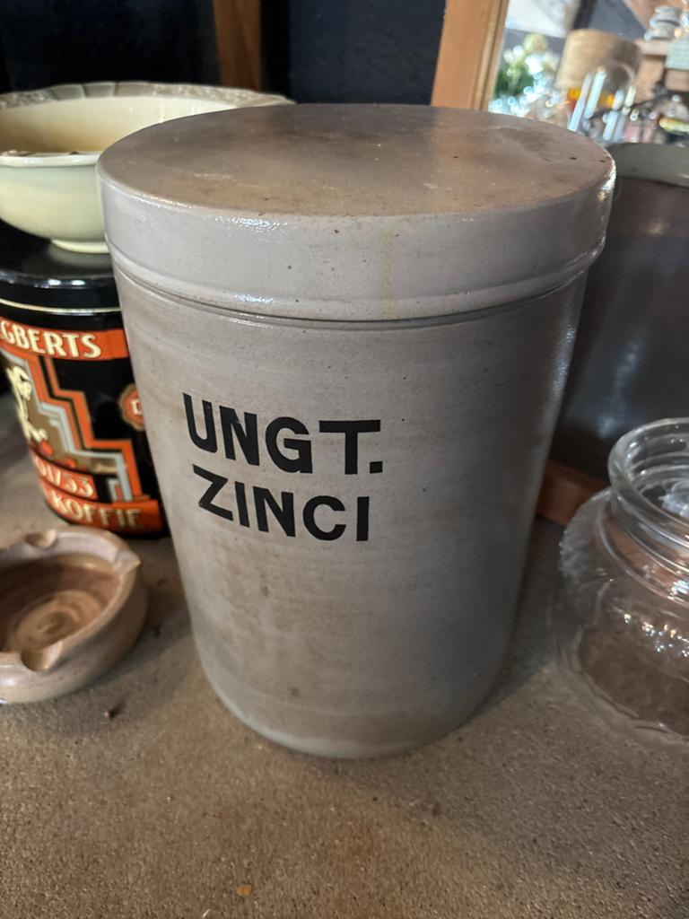 Vintage Apothekerspot 'UNGT. ZINCI' - Zinkzalf Pot, Ophalen