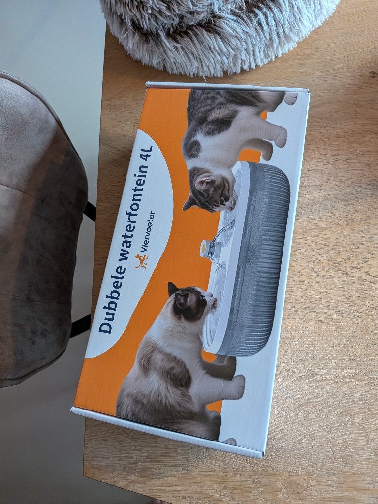 Duo viervoeter drinkwaterfontein katten, Dieren en Toebehoren, Ophalen, Automatisch, Nieuw