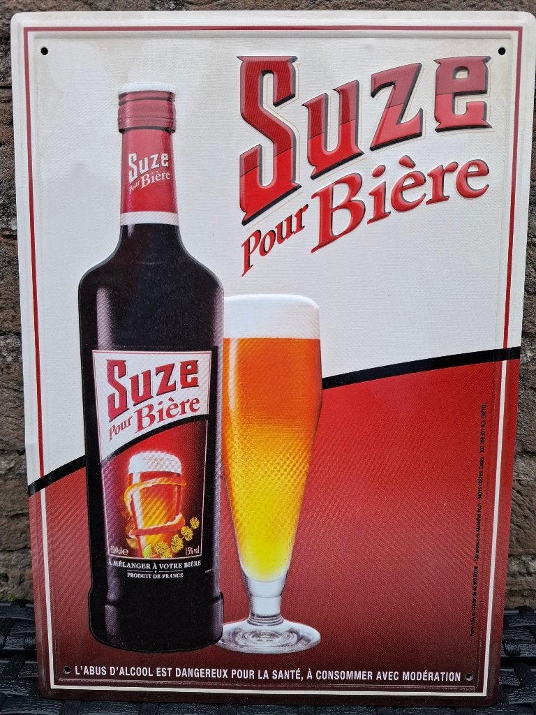 Reclamebord Suze pour bière, Ophalen of Verzenden, Nieuw, Reclamebord, Plaat of Schild, Overige merken