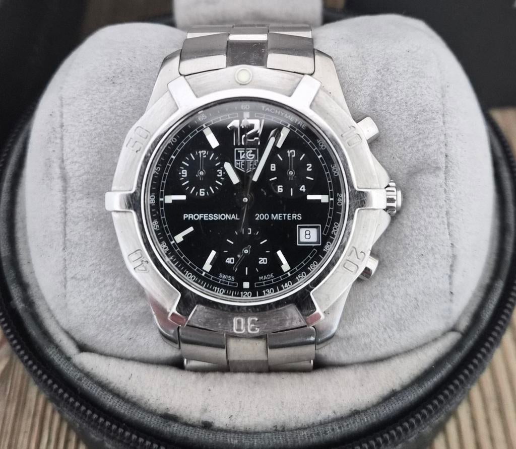 TAG Heuer Professional 200 Meters Chronograaf Herenhorloge, Ophalen of Verzenden, Zo goed als nieuw, Staal, TAG Heuer