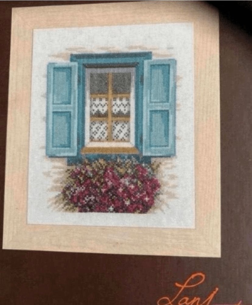 BORDUURPAKKET LANARTE RAAM MET BLAUWE LUIKEN, Verzenden, Nieuw, Handborduren, Borduurpakket