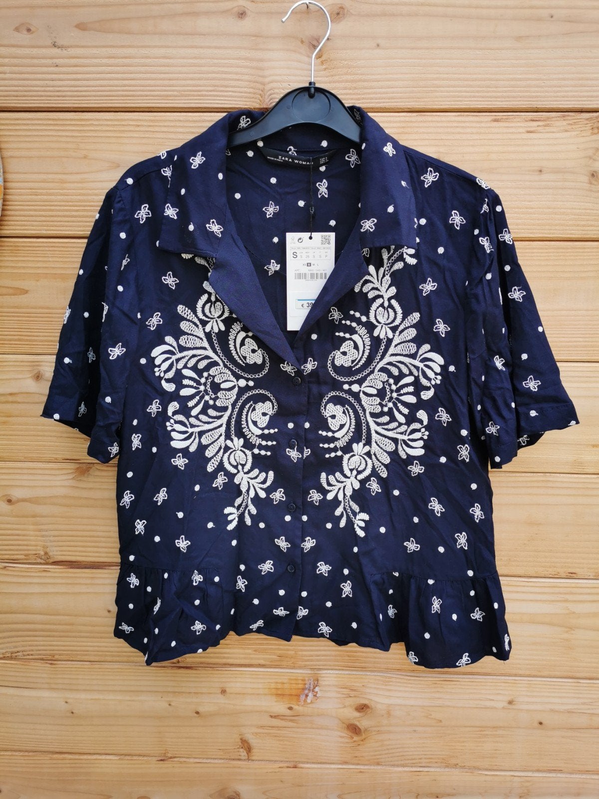 ZARA blouse met borduursel mt. S, Zara, Nieuw, Maat 36 (S), Verzenden